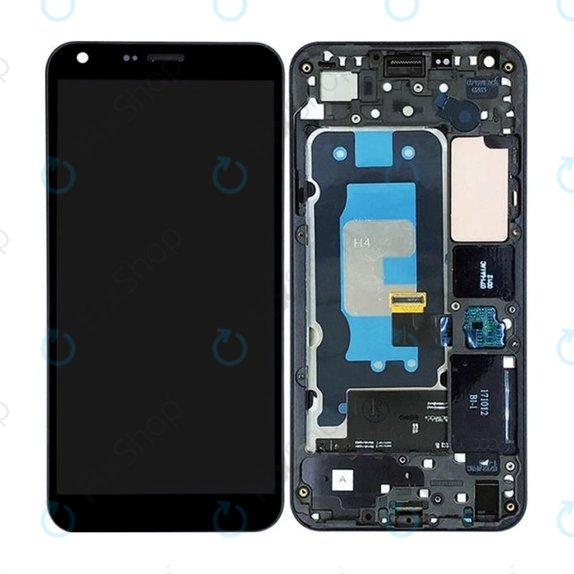 LG Q6 M700N - LCD Kijelző + Érintőüveg + Keret (Black) TFT