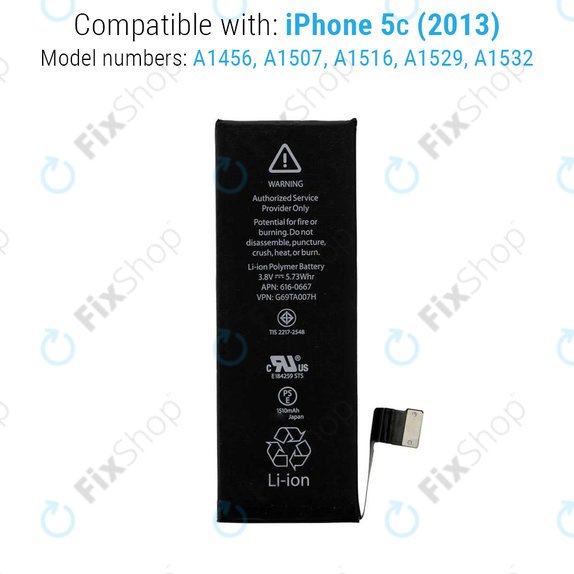 Akkumulátor iPhone 5C, 1510mAh