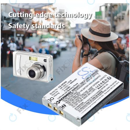 Akkumulátor Agfa, Aosta, Avant, Benq, Minolta, Olympus, Polaroid, 600mAh, Li-Ion, 3.7V, Li-80B, HQ