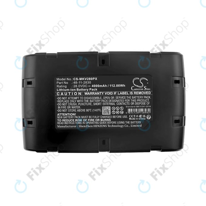 Akkumulátor Milwaukee 0721-20, V28 Vc, Wurth Bs 28-A Combi, 4000mAh, Li-Ion, 28V, 48-11-2830, HQ