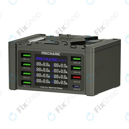 Mechanic V-Power 8 Pro - USB Töltőállomás (6x USB-A, 1x QC 3.0, 1x PD 20W)
