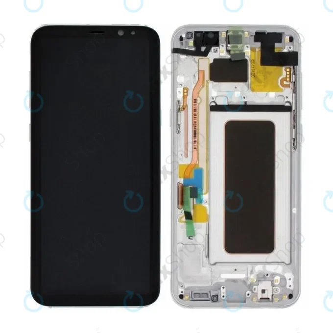 Samsung Galaxy S8 Plus G955F - LCD Kijelző + Érintőüveg + Keret (Arctic Silver) - GH97-20470B, GH97-20564B, GH97-20565B Genuine Service Pack