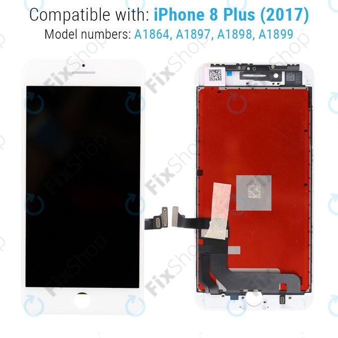 Apple iPhone 8 Plus - LCD Kijelző + Érintőüveg + Keret (White) Refurbished