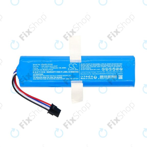 Akkumulátor 360 S6 Pro, S9, X90, X95, Eufy Robovac L70 Hybrid, 6700mAh, Li-Ion, 14.4V, INR18650M26-4S2P, HQ