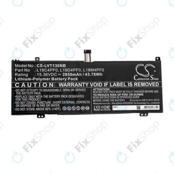 Akkumulátor Lenovo ThinkBook 13s, 14s, 2850mAh, Li-Pol, 15.36V, L18C4PF0, HQ