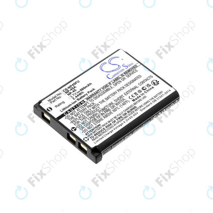 Akkumulátor Leica, ALBA, Fujifilm, Avision, Praktica, Medion, 660mAh, Li-ion, 3.7V, NP-45, HQ