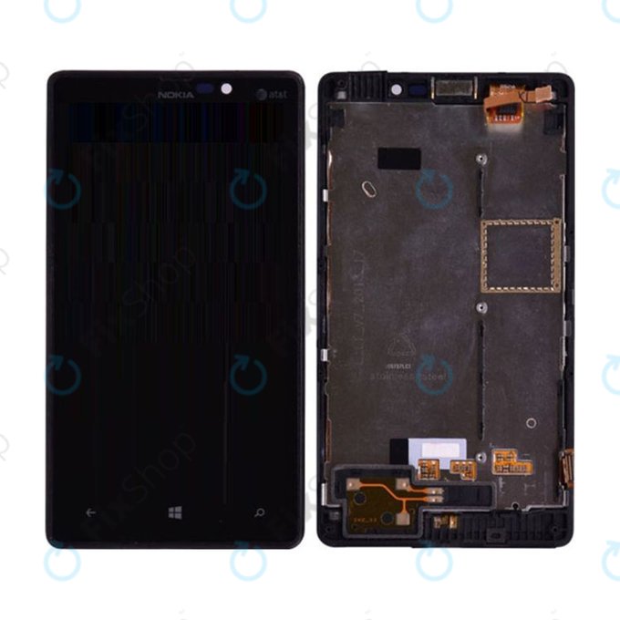Nokia Lumia 820 - LCD Kijelző + Érintőüveg + Keret (Black) TFT