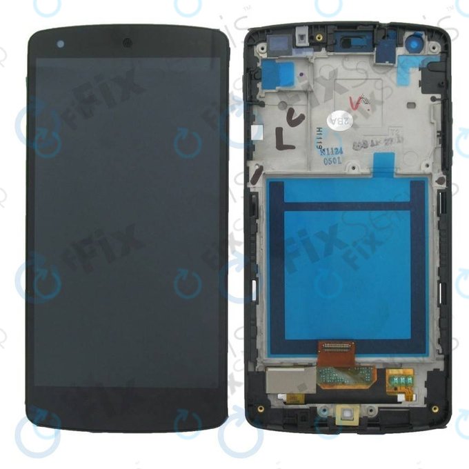 LG Nexus 5 D821 - LCD Kijelző + Érintőüveg + Keret (Black) - ACQ86661402 Genuine Service Pack