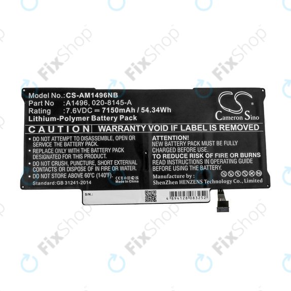 Apple MacBook Air 13" A1466 (Mid 2013 - Mid 2017) - Akkumulátor A1496 7150mAh HQ