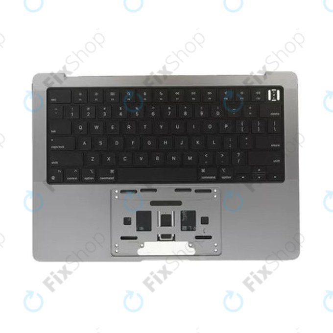 Felső billentyűzetkeret MacBook Pro 14", A2442 (2021), A2779 (2023), US billentyűzettel és akkumulátorral, Space Gray, 661-32210, Genuine Apple