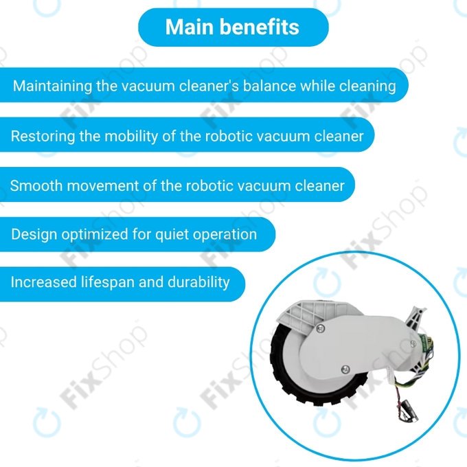 Xiaomi Robot Vacuum X20, S10, Dreame X30, X20, X10 Pro - Kerék Motorral (Jobb) (Fehér)