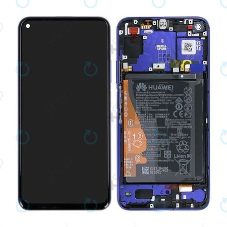 Huawei Honor 20, Nova 5T - LCD Kijelző + Érintőüveg + Keret + Akkumulátor (Blue) - 02352TNQ, 02352SMQ Genuine Service Pack