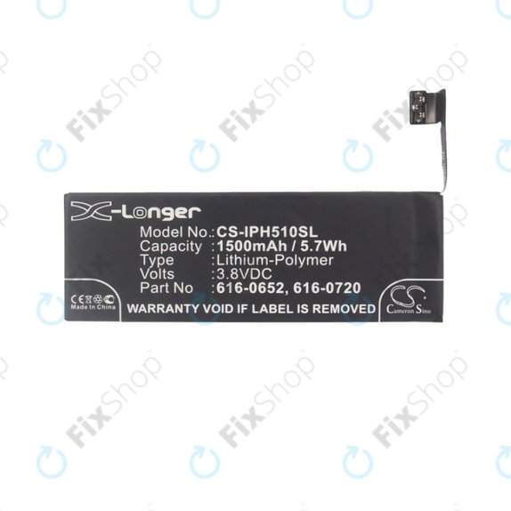 Apple iPhone 5S, 5C - Akkumulátor 616-0652, 616-0720 1500mAh HQ