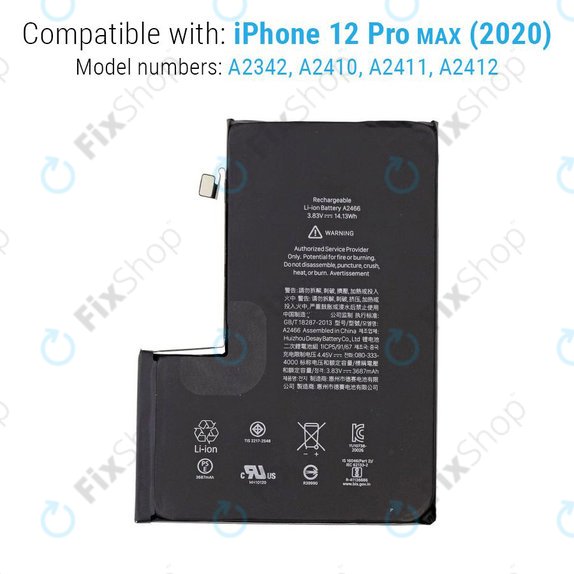 Akkumulátor iPhone 12 Pro Max, 3687mAh, A2466, Service Pack