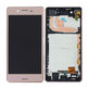 Sony Xperia X Performance F8131, F8132 - LCD Kijelző + Érintőüveg + Keret (Rózsaszín) - 1302-3696