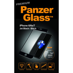 PanzerGlass PREMIUM - Edzett üveg iPhone 6, 6S, 7, 8, SE 2020 és SE 2022 készülékekhez, fekete színben