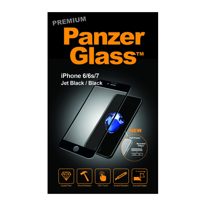 PanzerGlass PREMIUM - Edzett Üveg - iPhone 6, 6S, 7, 8, SE 2020 és SE 2022, fekete