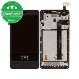 Xiaomi Redmi Note 2 - LCD Kijelző + Érintőüveg + Keret (Black) TFT