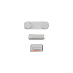 Apple iPhone 5S, SE - Bekapcsoló + Hangerő + Csendes Gombok (Silver)