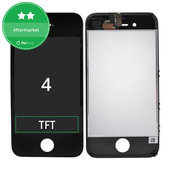 Kijelző iPhone 4, Black, Érintőüveg kerettel
