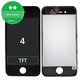 Kijelző iPhone 4, Black, Érintőüveg kerettel