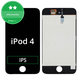 LCD Kijelző iPod Touch (4th Gen), Black, Érintőüveg kerettel