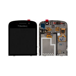 Blackberry Q10 - LCD Kijelző + Érintőüveg + Keret (Black) TFT