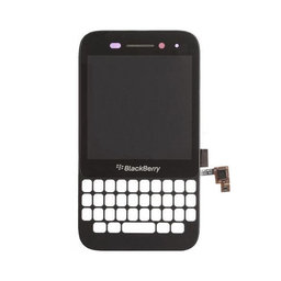 Blackberry Q5 - LCD Kijelző + Érintőüveg + Keret (Black) TFT