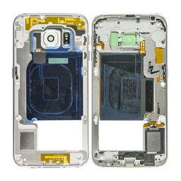 Samsung Galaxy S6 Edge G925F - Középső Keret (White Pearl) - GH96-08376B Genuine Service Pack