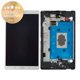 Samsung Galaxy Tab S 8.4 T700 - LCD Kijelző + Érintőüveg + Keret (Dazzling White) - GH97-16047A Genuine Service Pack
