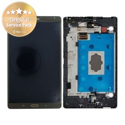 Samsung Galaxy Tab S 8.4 T700 - LCD Kijelző + Érintőüveg + Keret (Titanium Bronze) - GH97-16047B Genuine Service Pack
