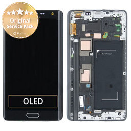 Samsung Galaxy Note Edge N915FY - LCD Kijelző + Érintőüveg + Keret (Black) - GH97-16636A Genuine Service Pack
