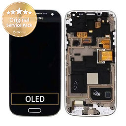 Samsung Galaxy S4 Mini Value I915i - LCD Kijelző + Érintőüveg + Keret (Black Mist) - GH97-16992C Genuine Service Pack
