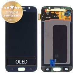Samsung Galaxy S6 G920F - LCD Kijelző + Érintőüveg (Black Sapphire) - GH97-17260A Genuine Service Pack