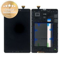 Samsung Galaxy Tab E T560N - LCD Kijelző + Érintőüveg + Keret (Black) - GH97-17525A Genuine Service Pack
