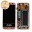 Samsung Galaxy S7 Edge G935F - LCD Kijelző + Érintőüveg + Keret (Pink Gold) - GH97-18533E, GH97-18594E, GH97-18767E Genuine Service Pack