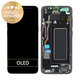 Samsung Galaxy S8 G950F - LCD Kijelző + Érintőüveg + Keret (Midnight Black) - GH97-20457A, GH97-20473A, GH97-20458A, GH97-20629A Genuine Service Pack