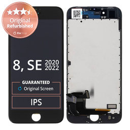 Apple iPhone 8, SE (2020), SE (2022) - LCD Kijelző + Érintő Üveg + Keret (Black) Original Refurbished