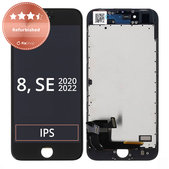 Apple iPhone 8, SE (2020), SE (2022) - LCD Kijelző + Érintő Üveg + Keret (Black) Refurbished