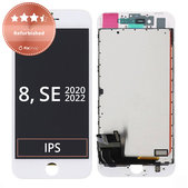 Kijelző iPhone 8, SE (2020), SE (2022), White, Érintőüveg kerettel, Refurbished