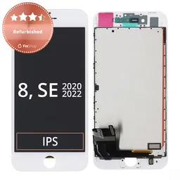 Apple iPhone 8, SE (2020), SE (2022) - LCD Kijelző + Érintő Üveg + Keret (White) Refurbished