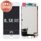 Kijelző iPhone 8, SE (2020), SE (2022), White, Érintőüveg kerettel, Refurbished