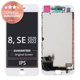 Apple iPhone 8, SE (2020), SE (2022) - LCD Kijelző + Érintő Üveg + Keret (White) Original Refurbished