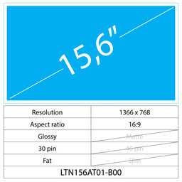 15.6 LCD Fat Fényes 30 pin HD