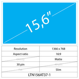Toshiba Satellite C50D-C 15.6 LCD Slim Matt 30 pin HD