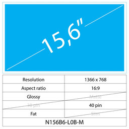 15.6 LCD Fat Matt 40 pin HD