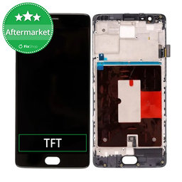 OnePlus 3 - LCD Kijelző + Érintőüveg + Keret (Black) TFT