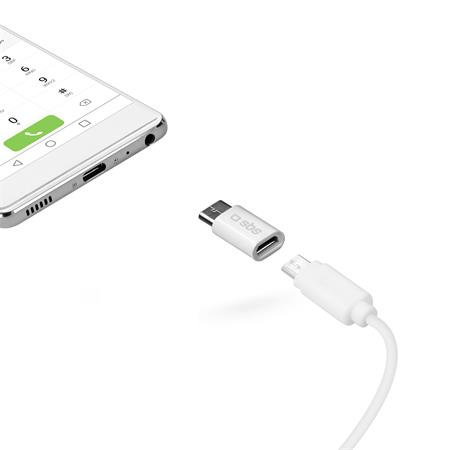 SBS - Adapter Micro-USB / USB-C, fehér