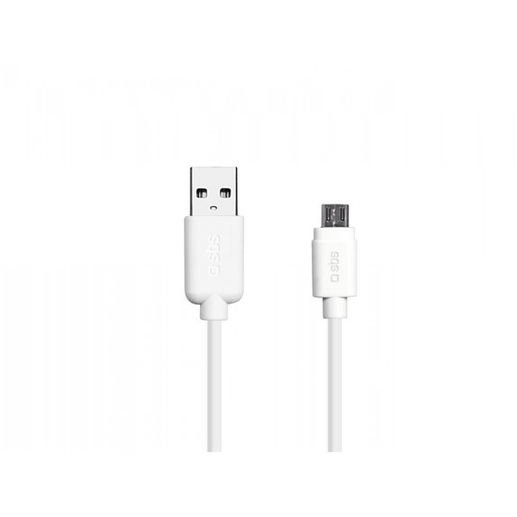 SBS - Micro-USB / USB Kábel (1m), fehér