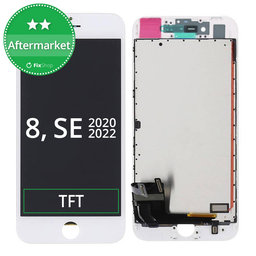 Apple iPhone 8, SE (2020), SE (2022) - LCD Kijelző + Érintő Üveg + Keret (White)